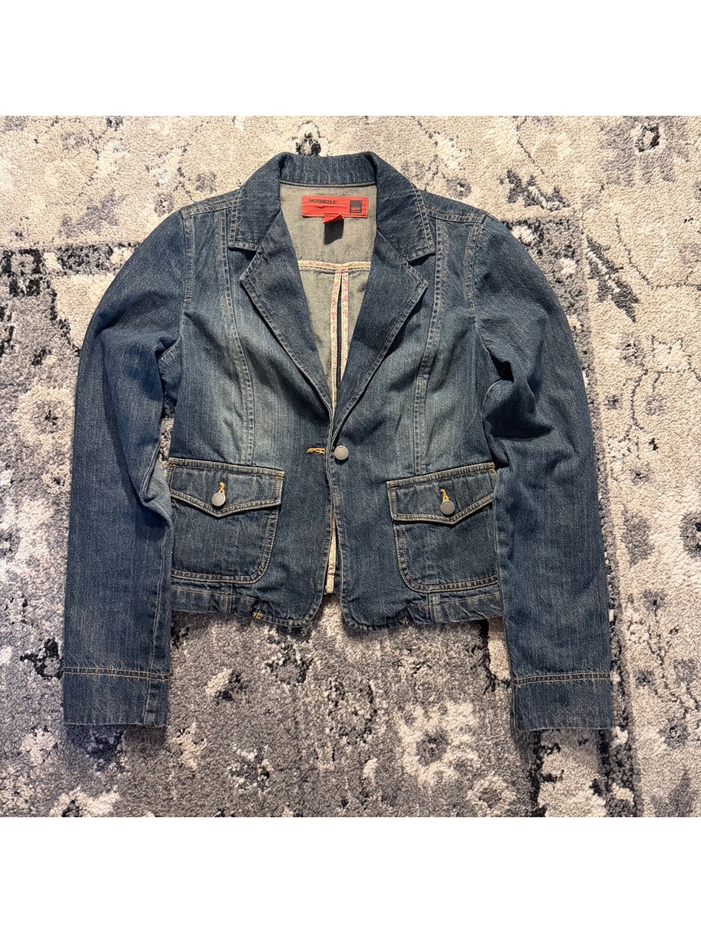 Mossimo Medium Women's Denim Blazer Jacket 100% Cotton